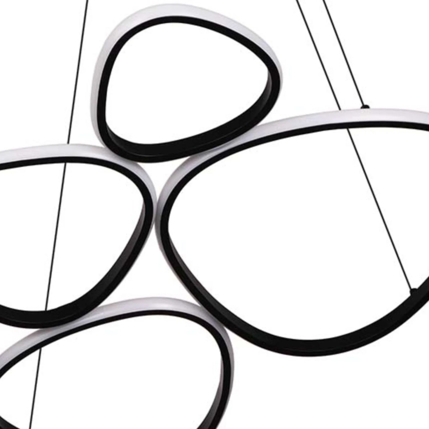 LED lustra uz troses PETRA LED/58W/230V 4000K melna