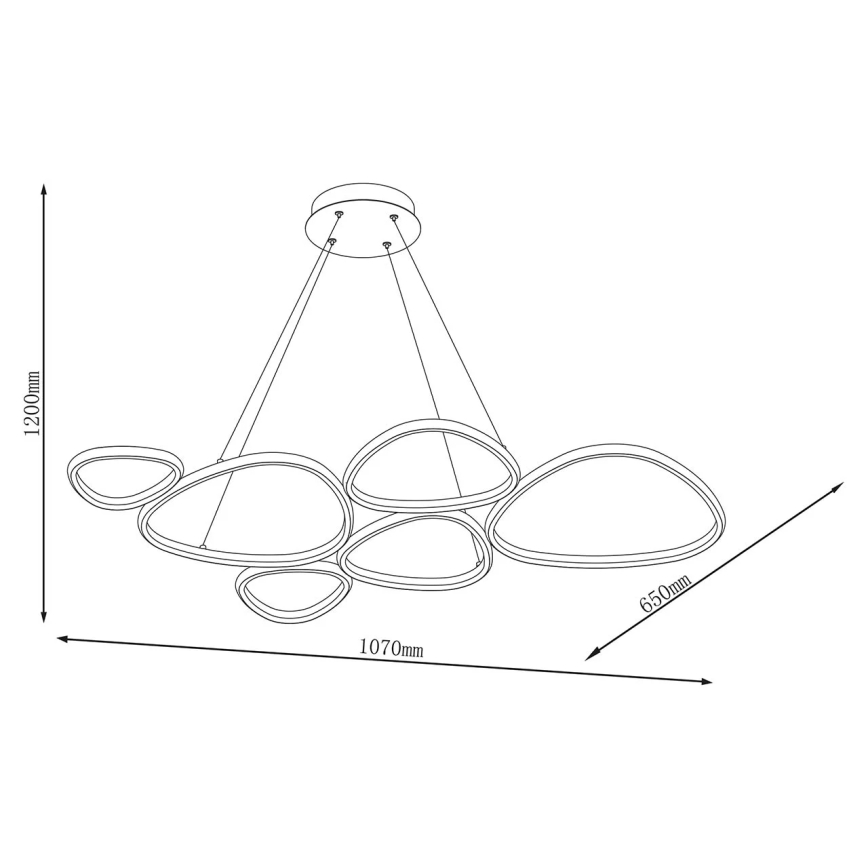 LED lustra uz troses PETRA LED/58W/230V 4000K melna