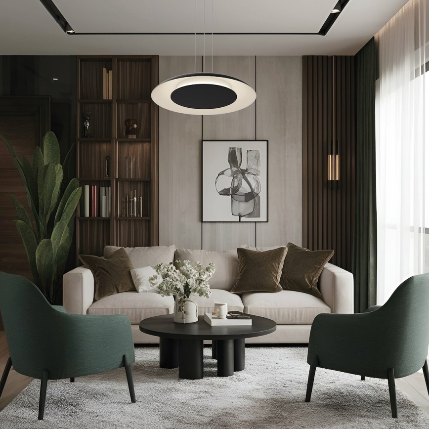 LED lustra uz troses PIATTINO LED/30W/230V 2700/3200/4000K Ø 40 cm melna