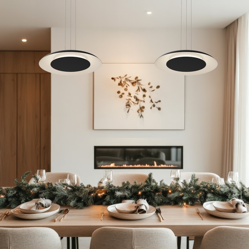 LED lustra uz troses PIATTINO LED/30W/230V 2700/3200/4000K Ø 40 cm melna