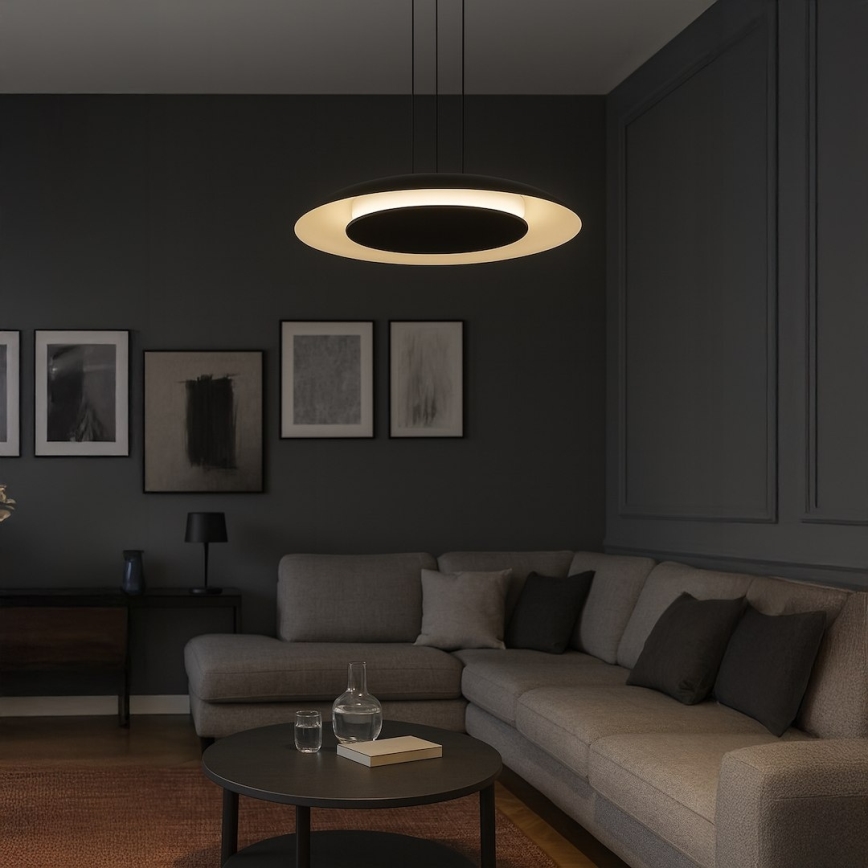 LED lustra uz troses PIATTINO LED/30W/230V 2700/3200/4000K Ø 40 cm melna