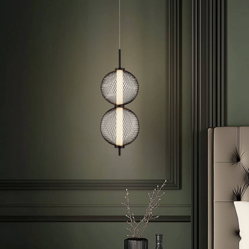 LED lustra uz troses PUMA LED/10W/230V Ø 14 cm melna
