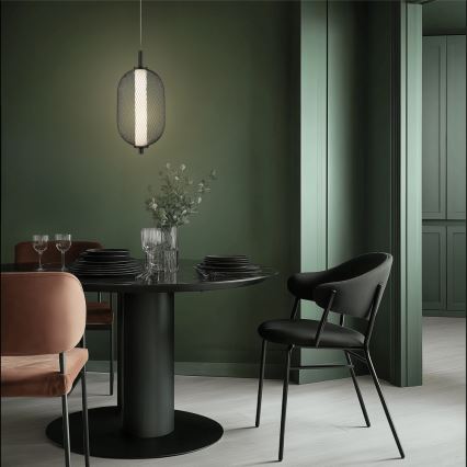 LED lustra uz troses PUMA LED/10W/230V Ø 15 cm melna