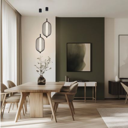 LED lustra uz troses PUMA LED/10W/230V Ø 15 cm melna