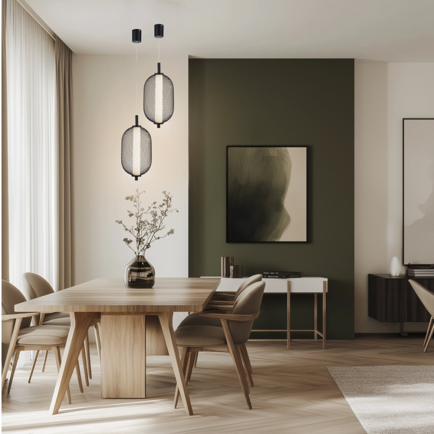 LED lustra uz troses PUMA LED/10W/230V Ø 15 cm melna