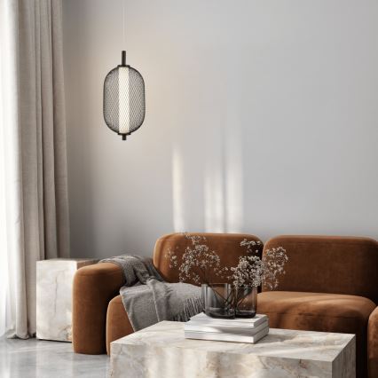 LED lustra uz troses PUMA LED/10W/230V Ø 15 cm melna
