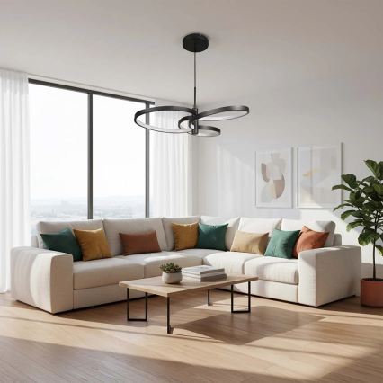 LED lustra uz troses RIBBON LED/25W/230V 4000K melna