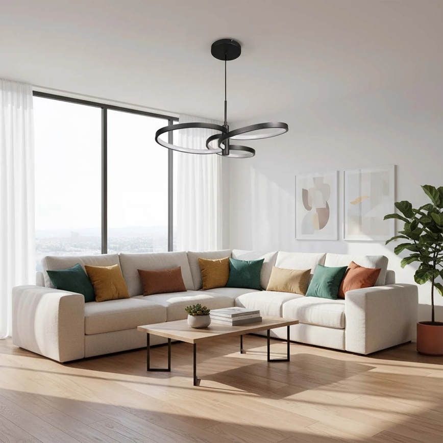 LED lustra uz troses RIBBON LED/25W/230V 4000K melna