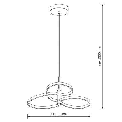 LED lustra uz troses RIBBON LED/25W/230V 4000K melna