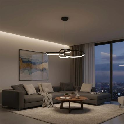 LED lustra uz troses RIBBON LED/37W/230V 4000K melna