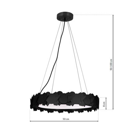 LED lustra uz troses SOHO LED/24W/230V, melna
