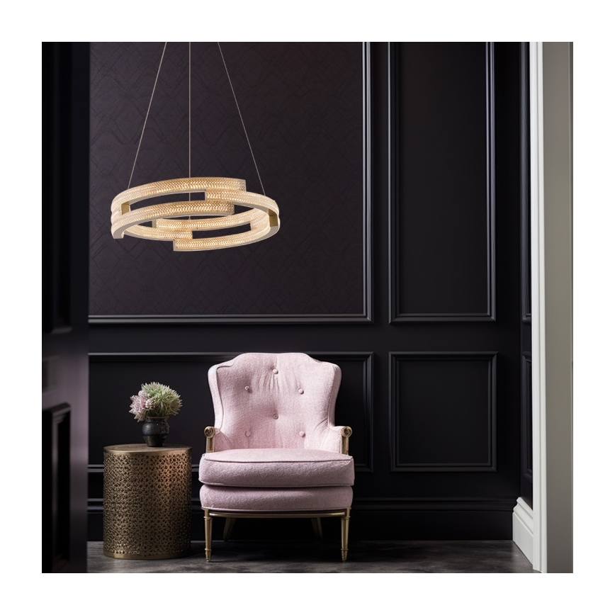 LED lustra uz troses TARJA LED/36W/230V 3000/4000/6000K Ø 60 cm zelta