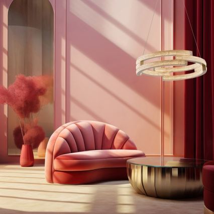 LED lustra uz troses TARJA LED/36W/230V 3000/4000/6000K Ø 60 cm zelta