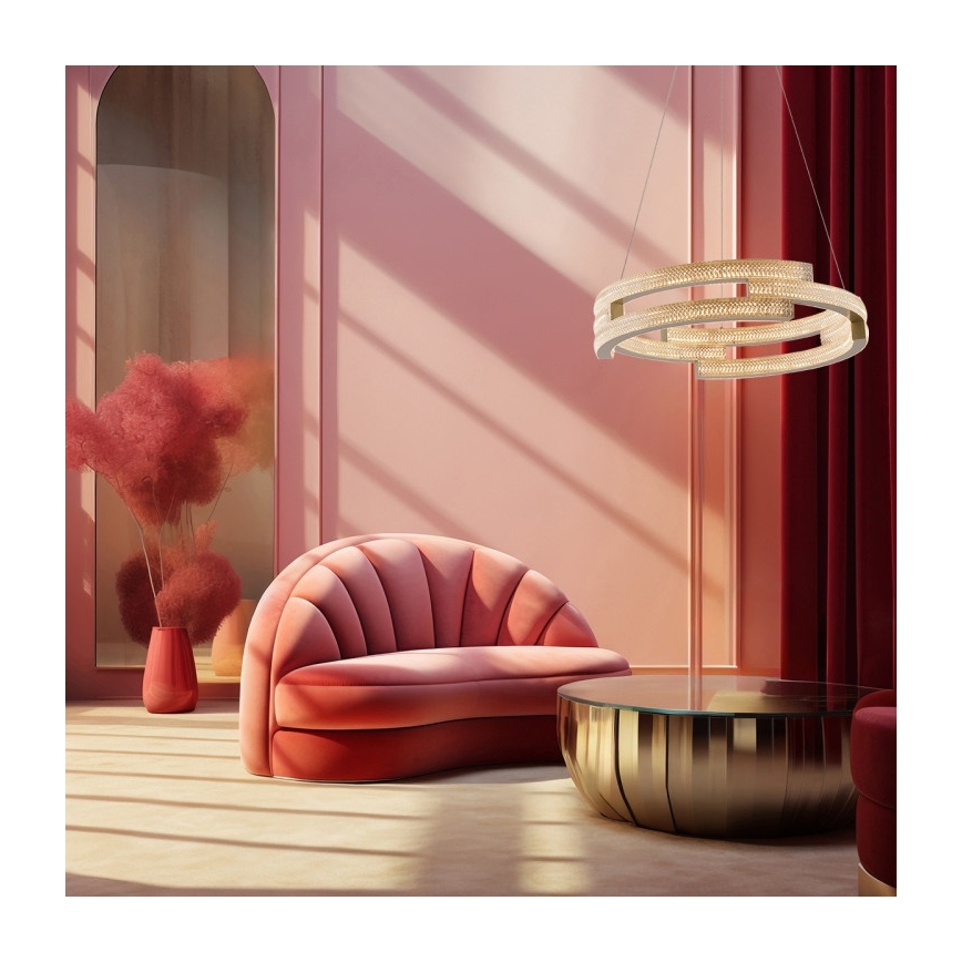 LED lustra uz troses TARJA LED/36W/230V 3000/4000/6000K Ø 60 cm zelta