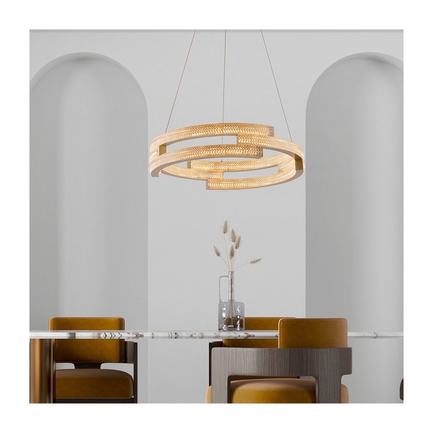 LED lustra uz troses TARJA LED/36W/230V 3000/4000/6000K Ø 60 cm zelta