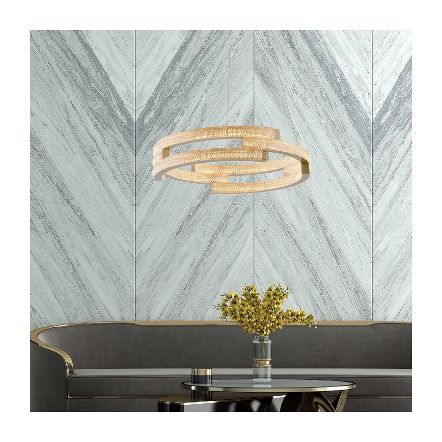 LED lustra uz troses TARJA LED/36W/230V 3000/4000/6000K Ø 60 cm zelta