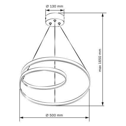 LED lustra uz troses ZEFIRA LED/40W/230V 4000K Ø 50 cm zeltaina