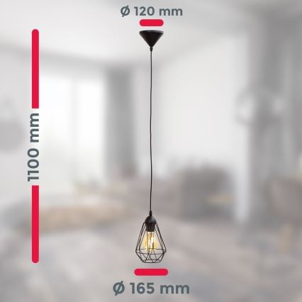 LED lustra uz vada 1xE27/6,5W/230V 2500K melna