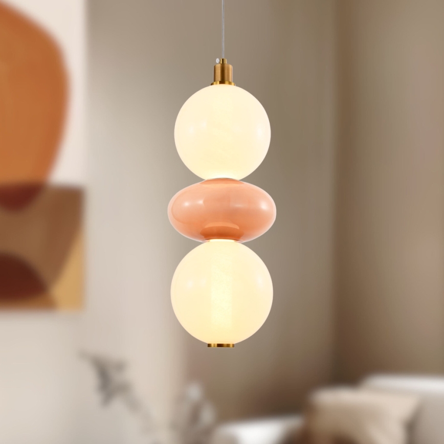 LED lustra uz vada FLORES LED/12W/230V zelta/oranžā