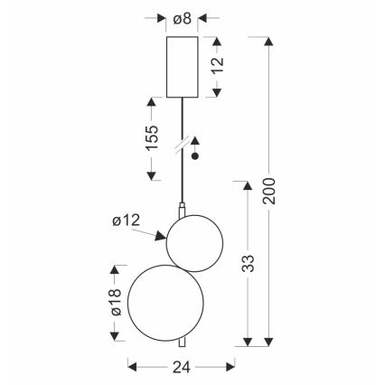 LED lustra uz vada PLAYA LED/10W/230V melna