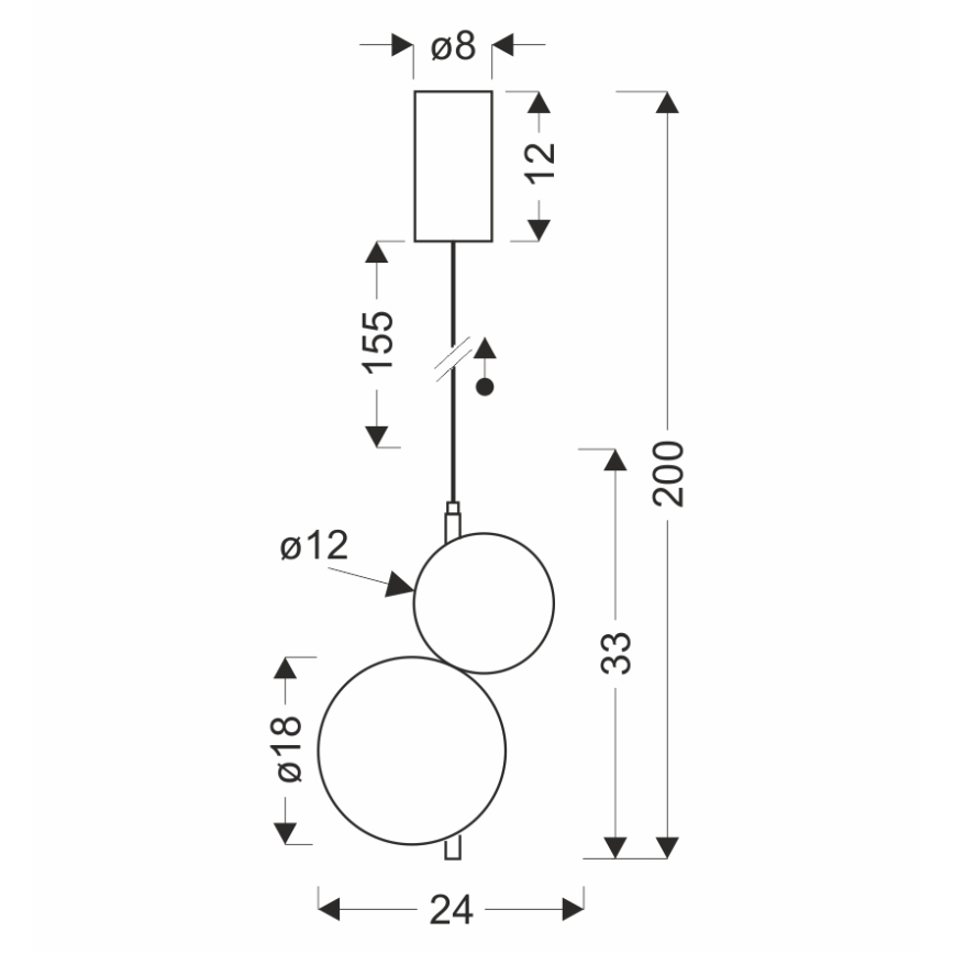 LED lustra uz vada PLAYA LED/10W/230V melna
