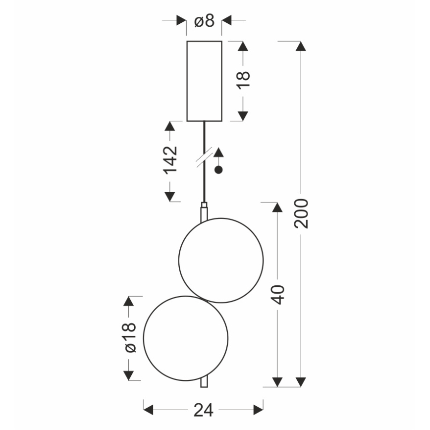 LED lustra uz vada PLAYA LED/10W/230V melna