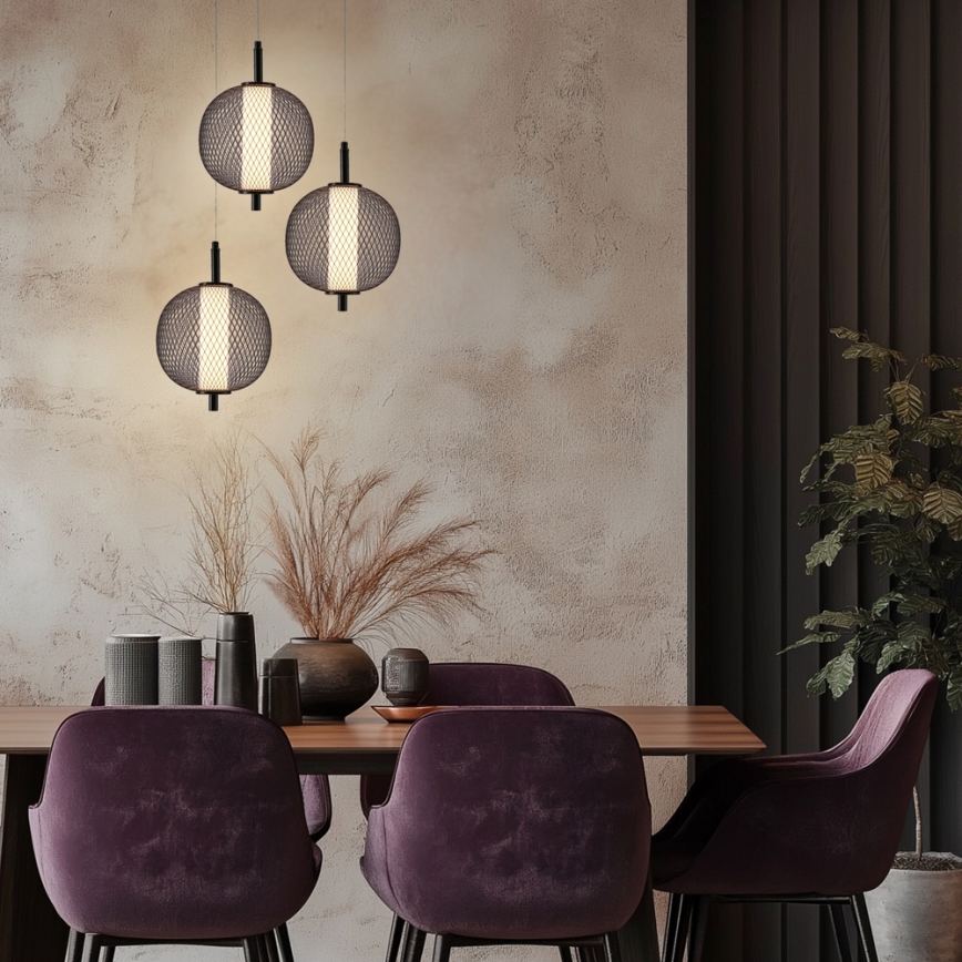 LED lustra uz vada PUMA LED/10W/230V diametrs 20 cm melna