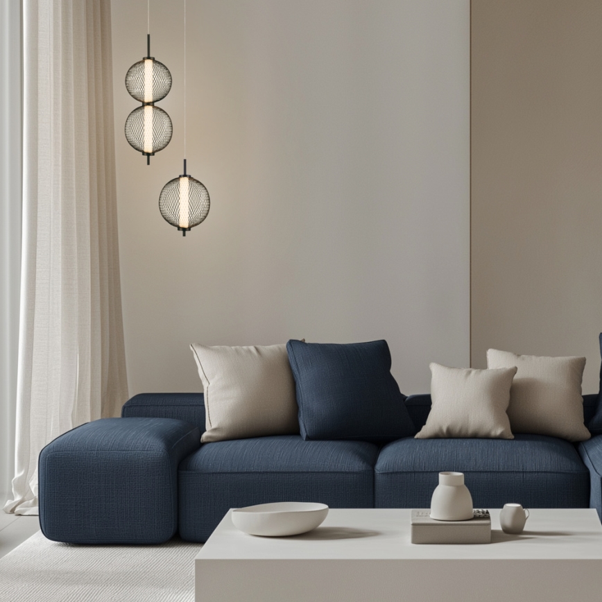 LED lustra uz vada PUMA LED/10W/230V diametrs 20 cm melna