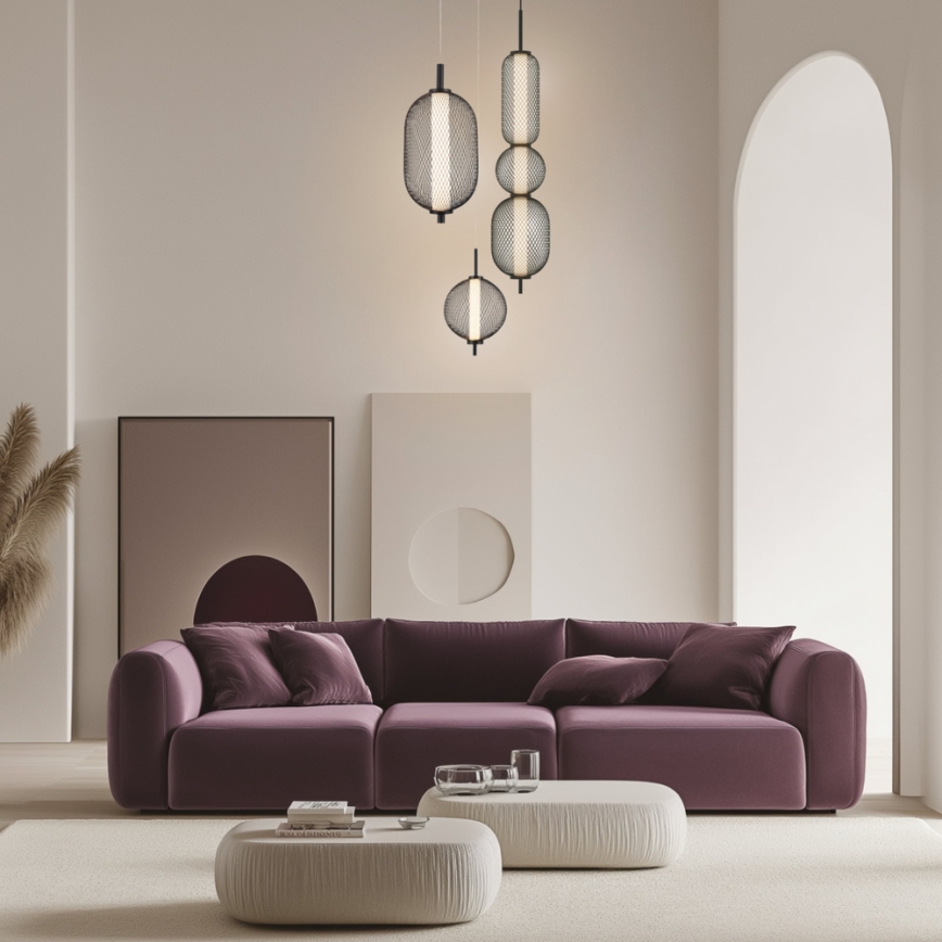 LED lustra uz vada PUMA LED/10W/230V diametrs 20 cm melna