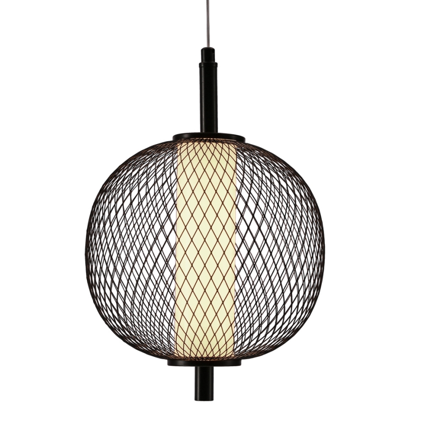 LED lustra uz vada PUMA LED/10W/230V diametrs 20 cm melna
