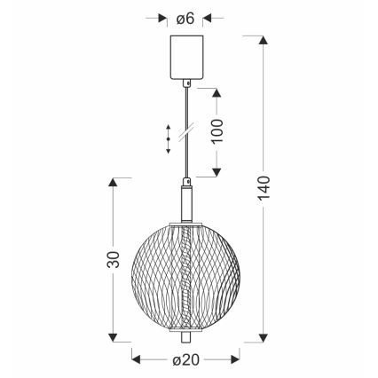 LED lustra uz vada PUMA LED/10W/230V diametrs 20 cm melna