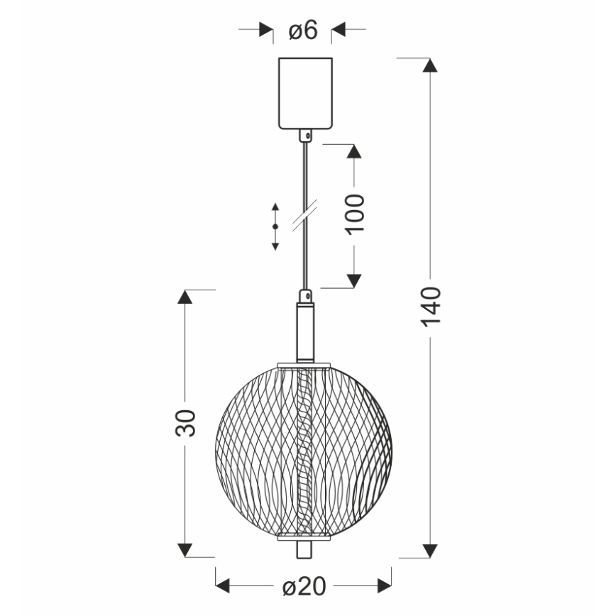 LED lustra uz vada PUMA LED/10W/230V diametrs 20 cm melna