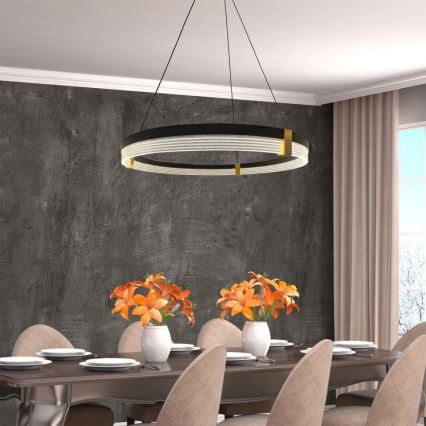 LED lustrs uz troses TRIANGLE LED/40W/230V 3000/4000/6000K diam. 60 cm melns