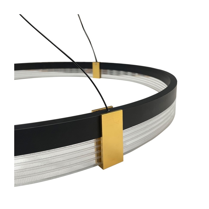 LED lustrs uz troses TRIANGLE LED/40W/230V 3000/4000/6000K diam. 60 cm melns