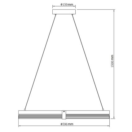 LED lustrs uz troses TRIANGLE LED/40W/230V 3000/4000/6000K diam. 60 cm melns