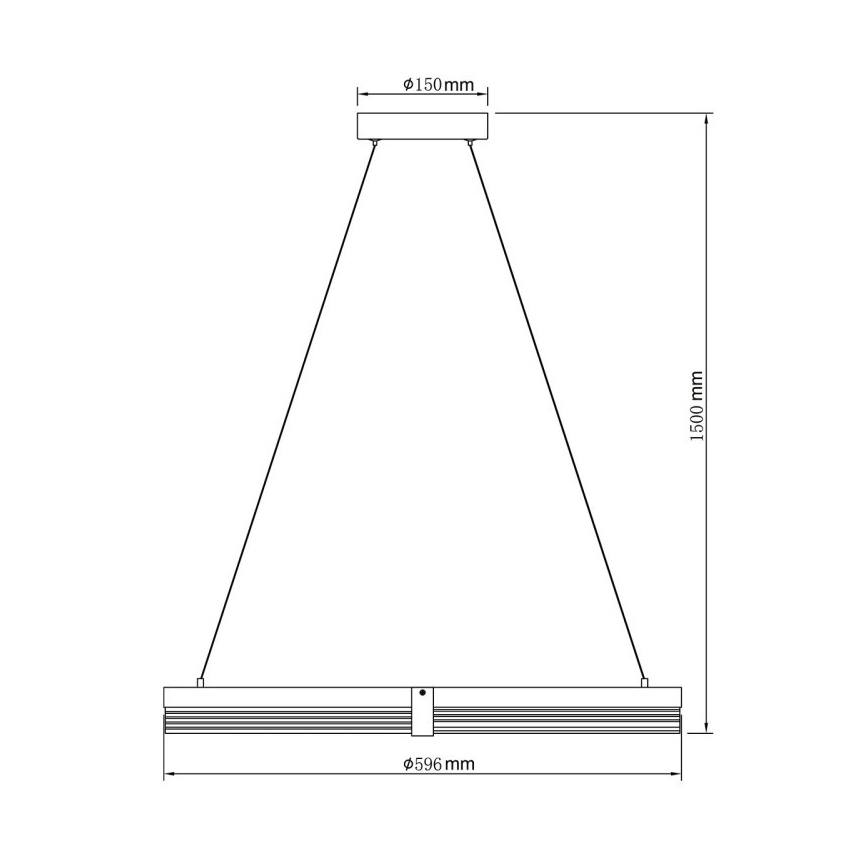 LED lustrs uz troses TRIANGLE LED/40W/230V 3000/4000/6000K diam. 60 cm melns