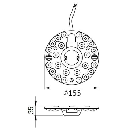 LED magnētiskais modulis LED/18W/230V Ø 15,5 cm 2700/3000/4000/5000/6500K