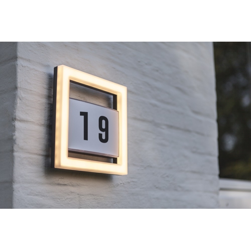 LED Mājas numurs ALICE LED/13W/230V IP44 3000K antracīta