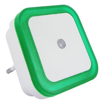 LED nakts gaisma ar krēslas sensoru LED/0,5W/230V zaļa