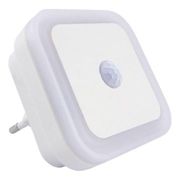 LED nakts gaisma ar kustības un krēslas sensoru LED/0,5W/230V balta