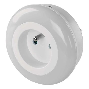LED nakts gaisma ar sensoru un kontaktligzdu LED/0,3W/230V