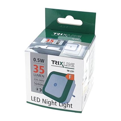LED Nakts gaismeklis ar sensoru LED/0,5W/230V zaļš