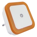 LED nakts lampa ar krēslas sensoru, 0,5 W/230 V, oranža