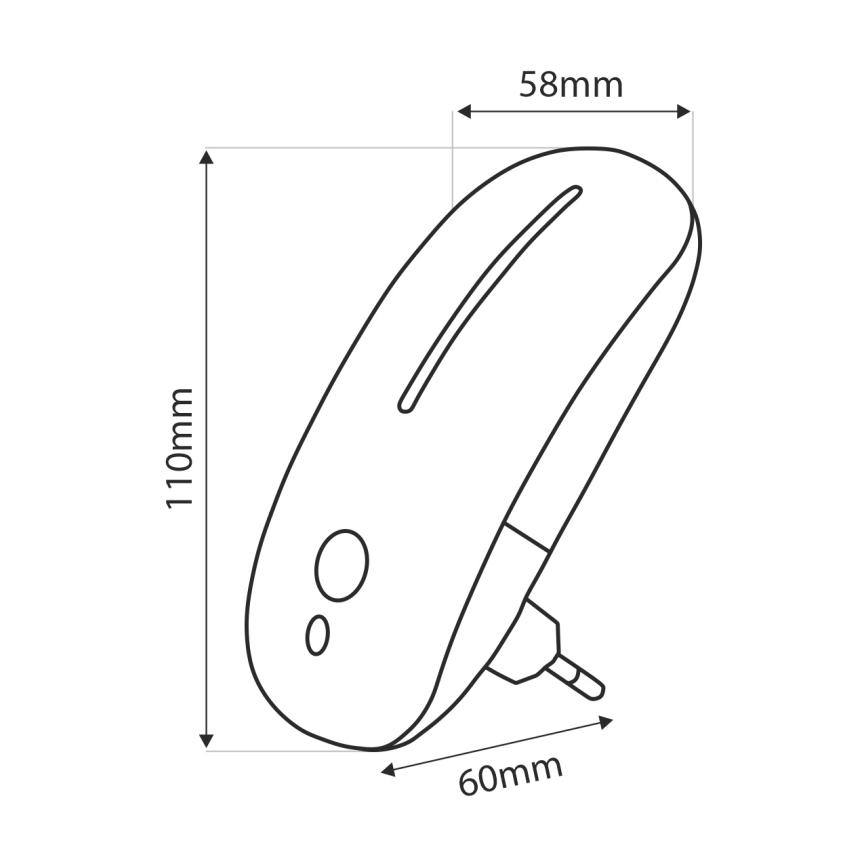 LED Nakts lampa ar sensoru LED/1W/230V balta