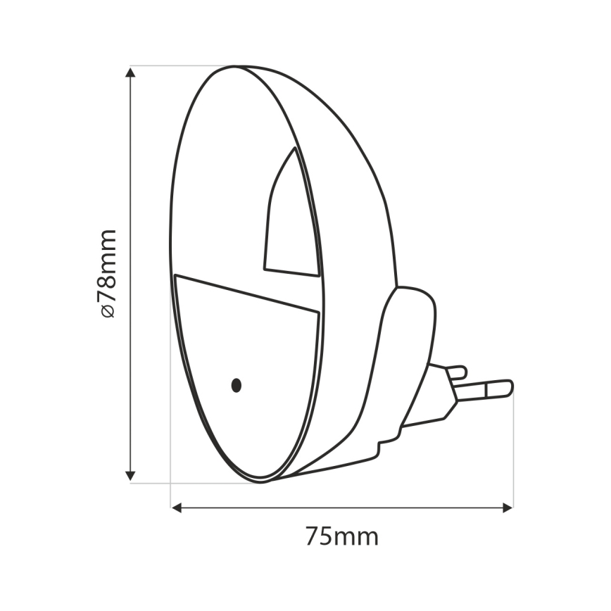 LED Nakts lampiņa ar krēslas sensoru LED/0,5W/230V balta