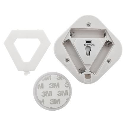 LED naktslampa ar sensoru LED/0,5W/4,5V 3xAAA, balta