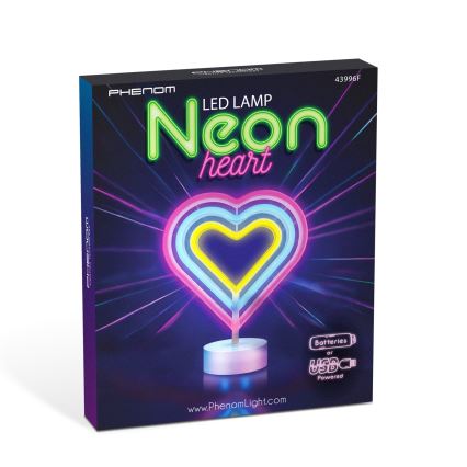 LED neona galda dekors LED/2W/3xAA USB sirds