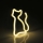 LED Neona sienas dekors CAT LED/3W/3xAA USB dzeltena