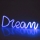 LED Neona sienas dekors DREAM LED/3W/3xAA USB zila