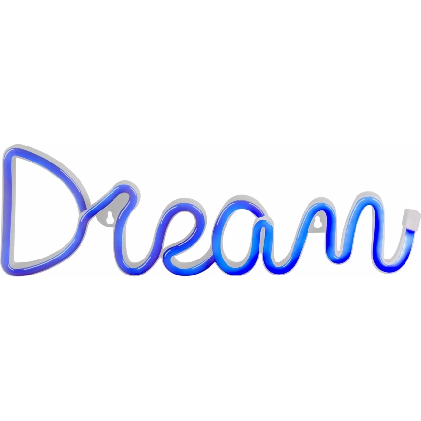LED Neona sienas dekors DREAM LED/3W/3xAA USB zila